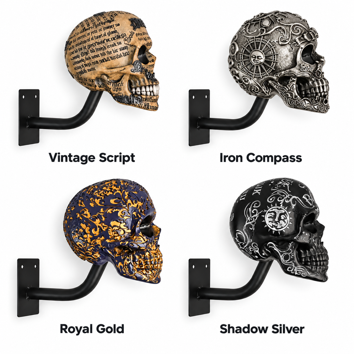 Vintage Skull Helmet Hook