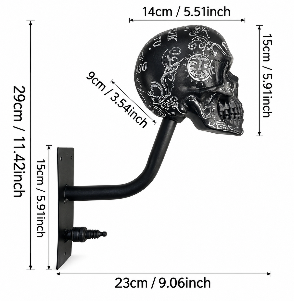 Vintage Skull Helmet Hook